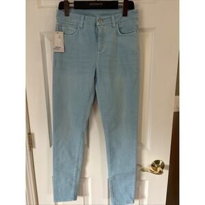 Two Lives Tome Skin Jeans Women Sz 27 X 2 Made Italy light blue high $210 New